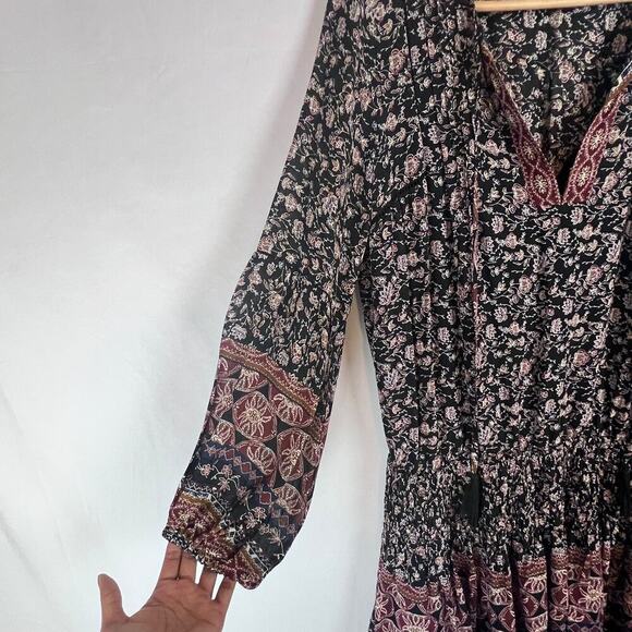 ASTR The Label Stella Women's Dress Size Large Drop-Waist BOHO Mini Long Sleeve - Picture 5 of 11